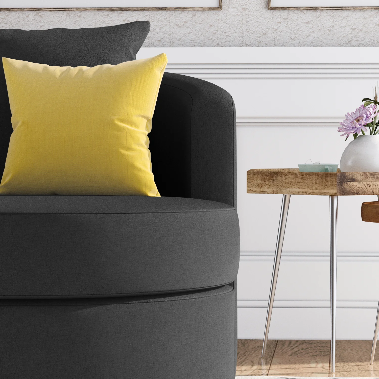 Arcadia Pewter Black Radius Chair - Image 4