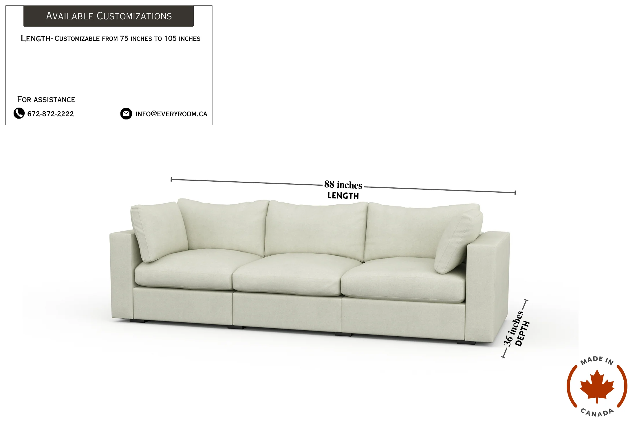 Bennet Pearl Cream Sofa - Image 4