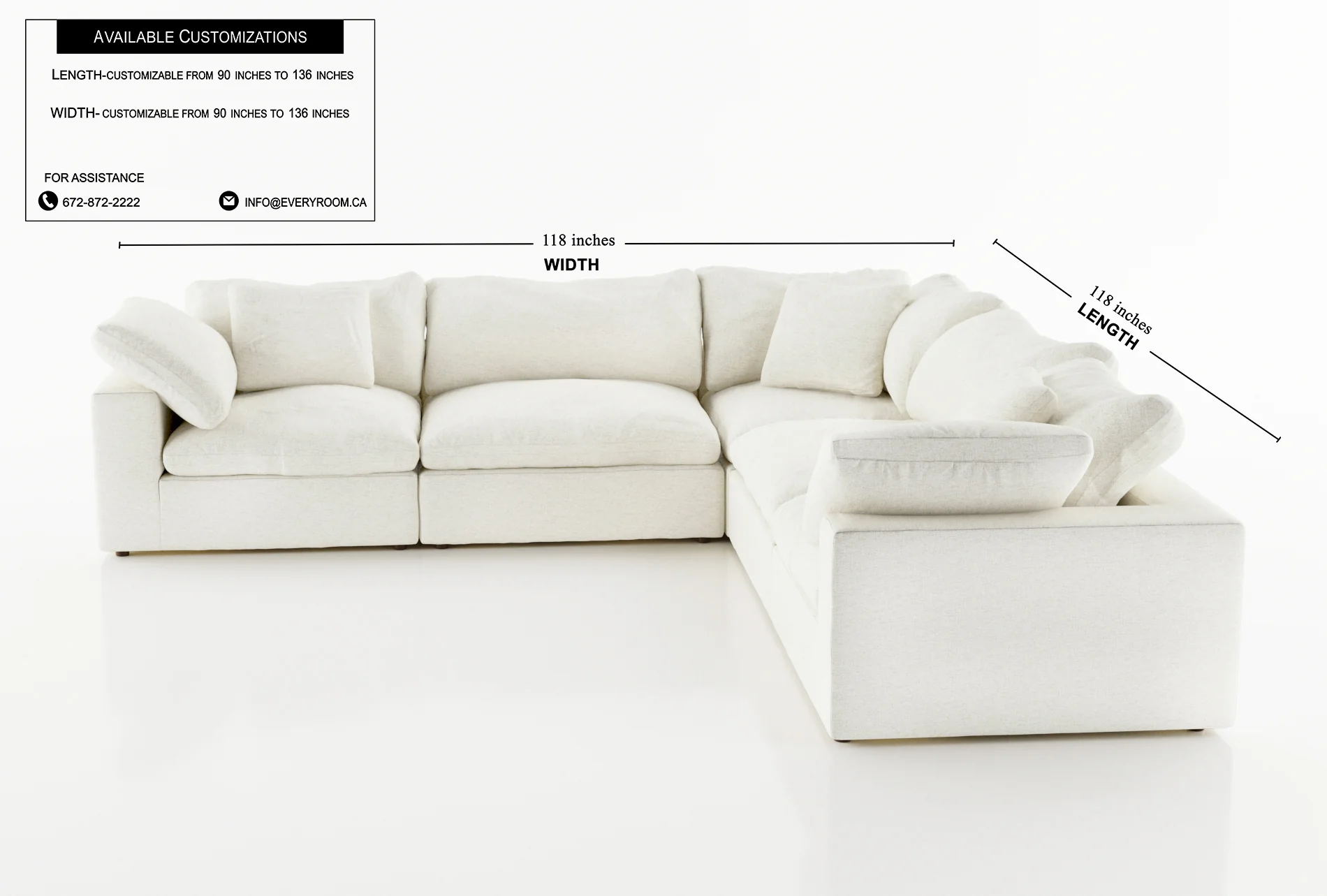Cloud Paradise Corner Sectional 5 Seater - Image 48