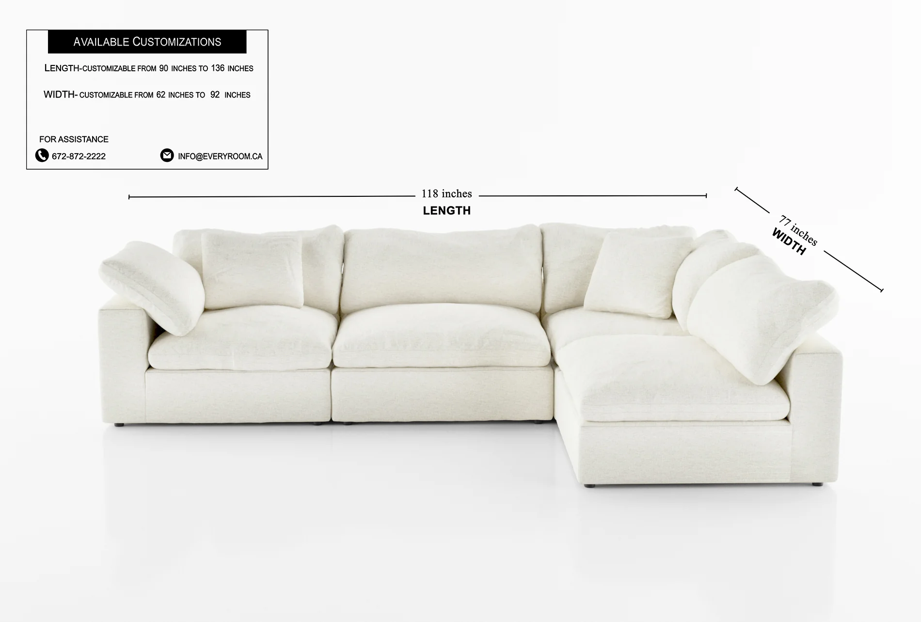 Cloud Paradise Sectional 4 Seater - Image 48