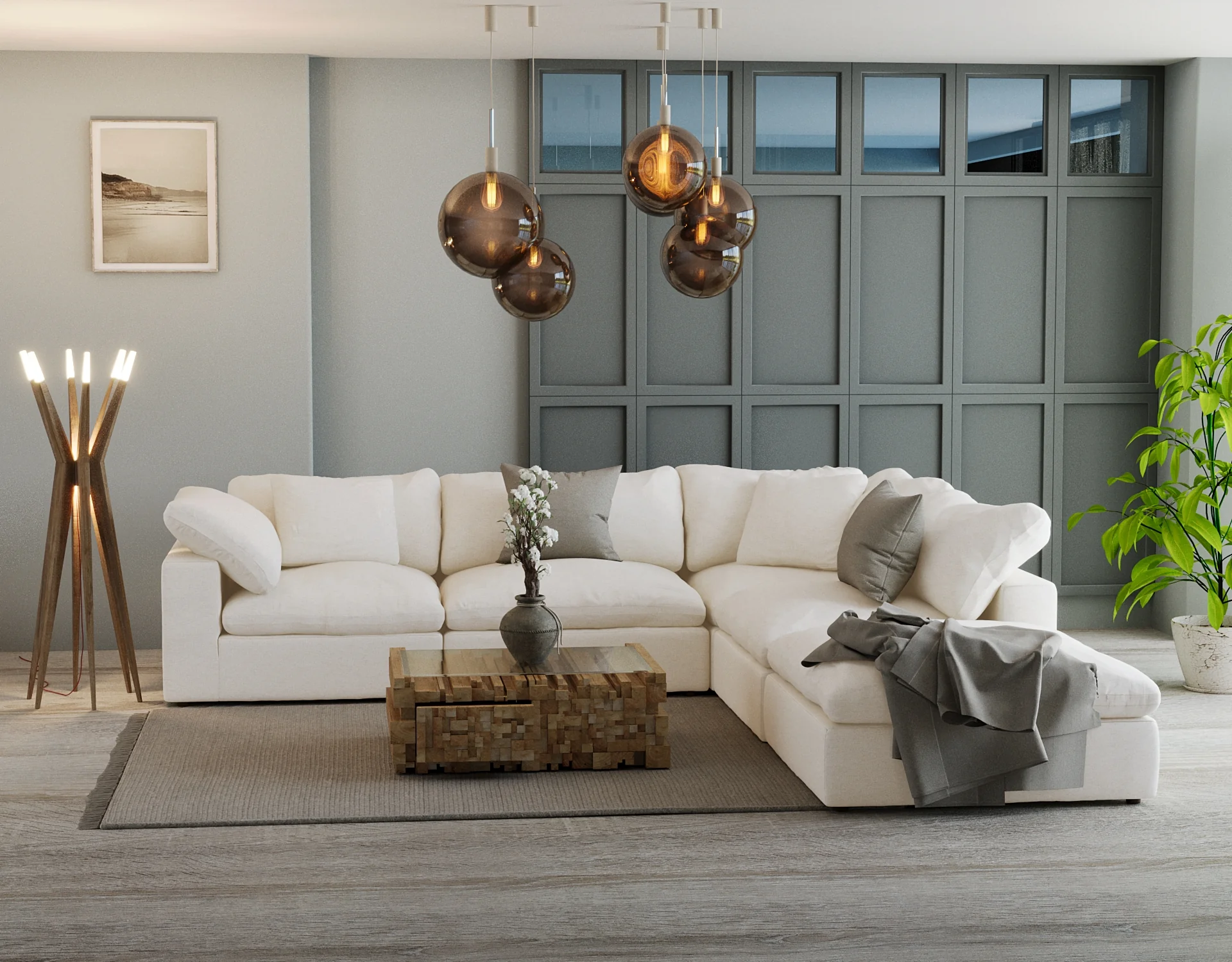 Cloud Paradise Sectional 4 Seater With Ottoman - Image 48