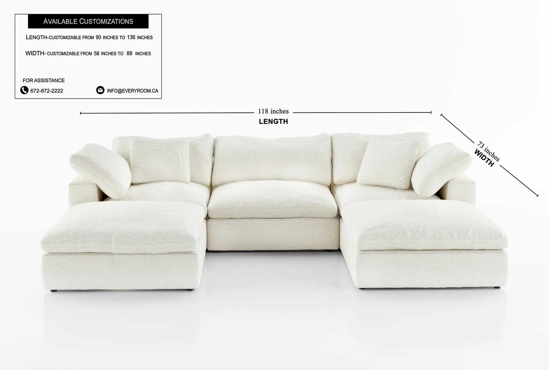 Cloud Paradise Sofa Double Ottoman - Image 51