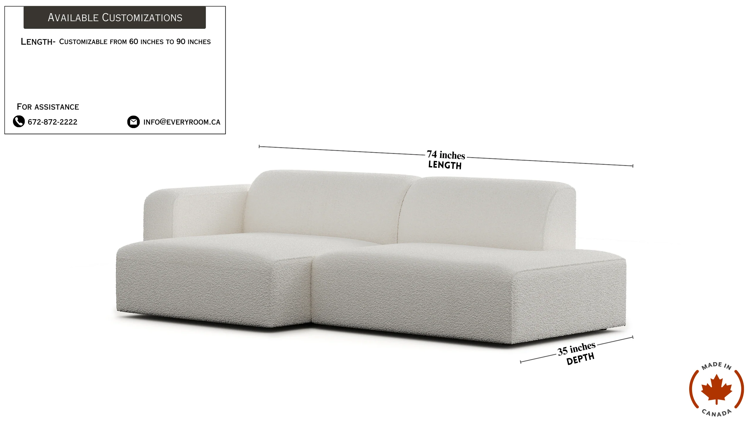 Luna Boucle White Curve Loveseat - Image 4
