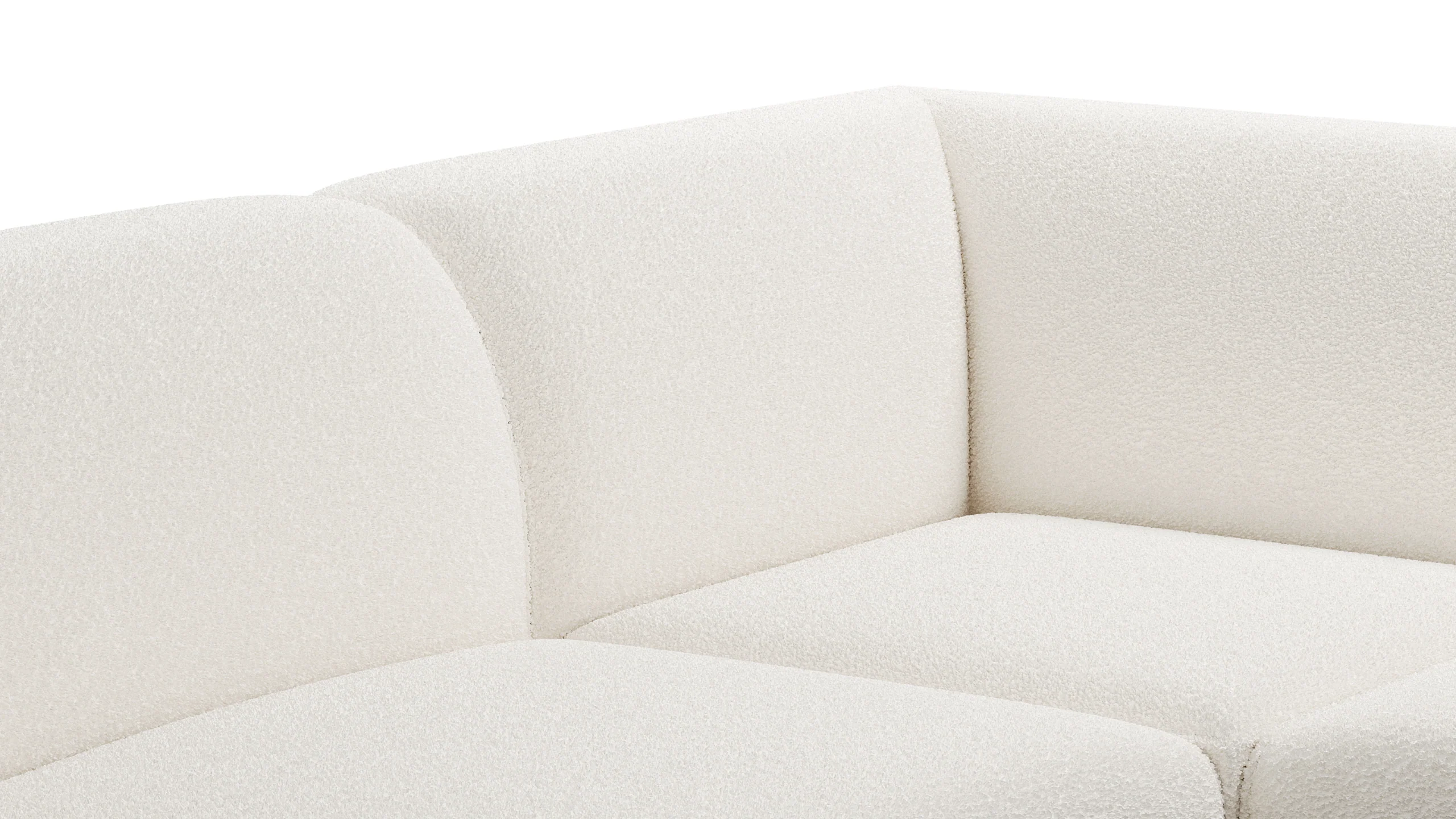 Luna Boucle White Curve Loveseat - Image 5