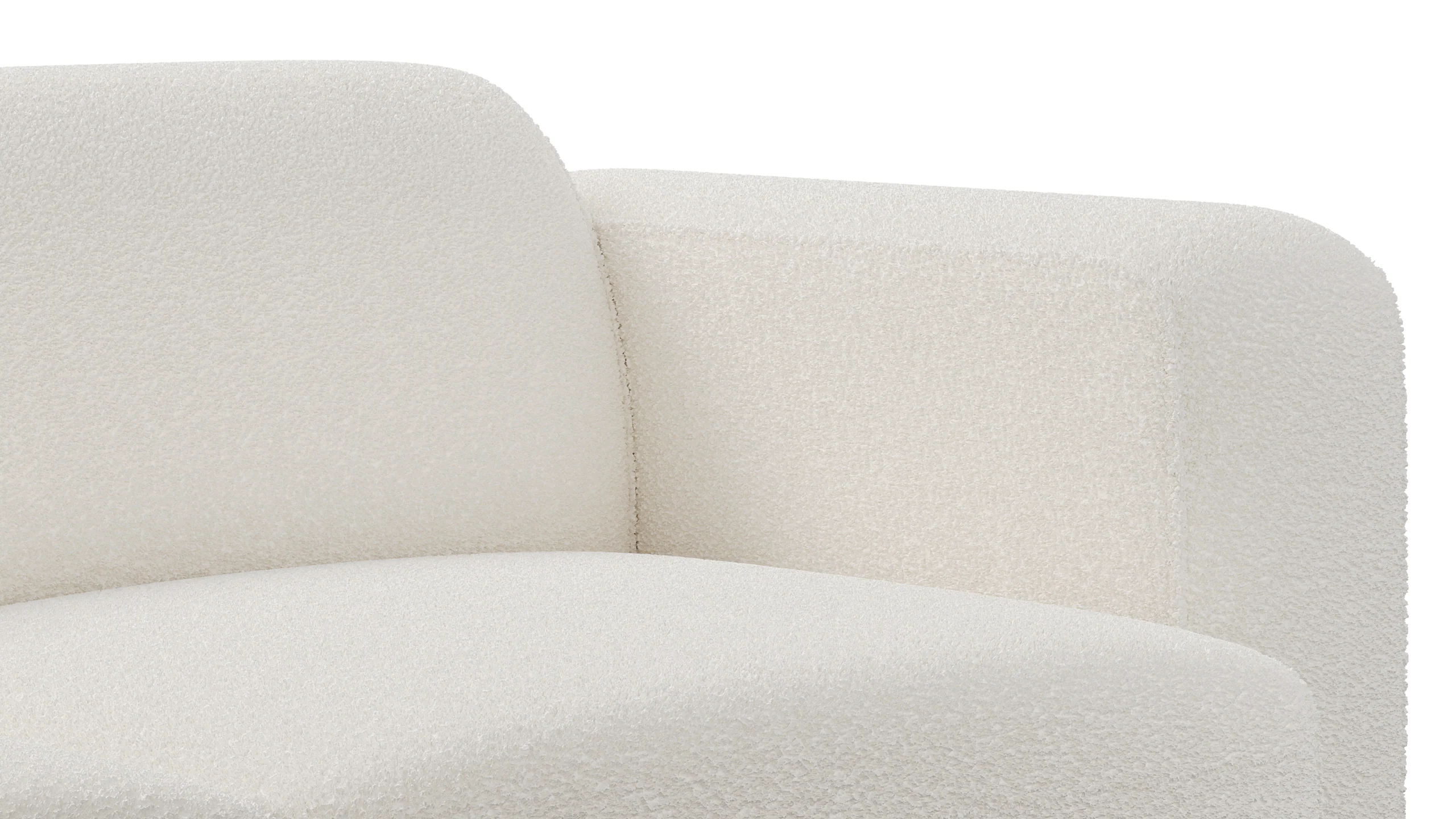 Luna Boucle White Curve Loveseat - Image 7