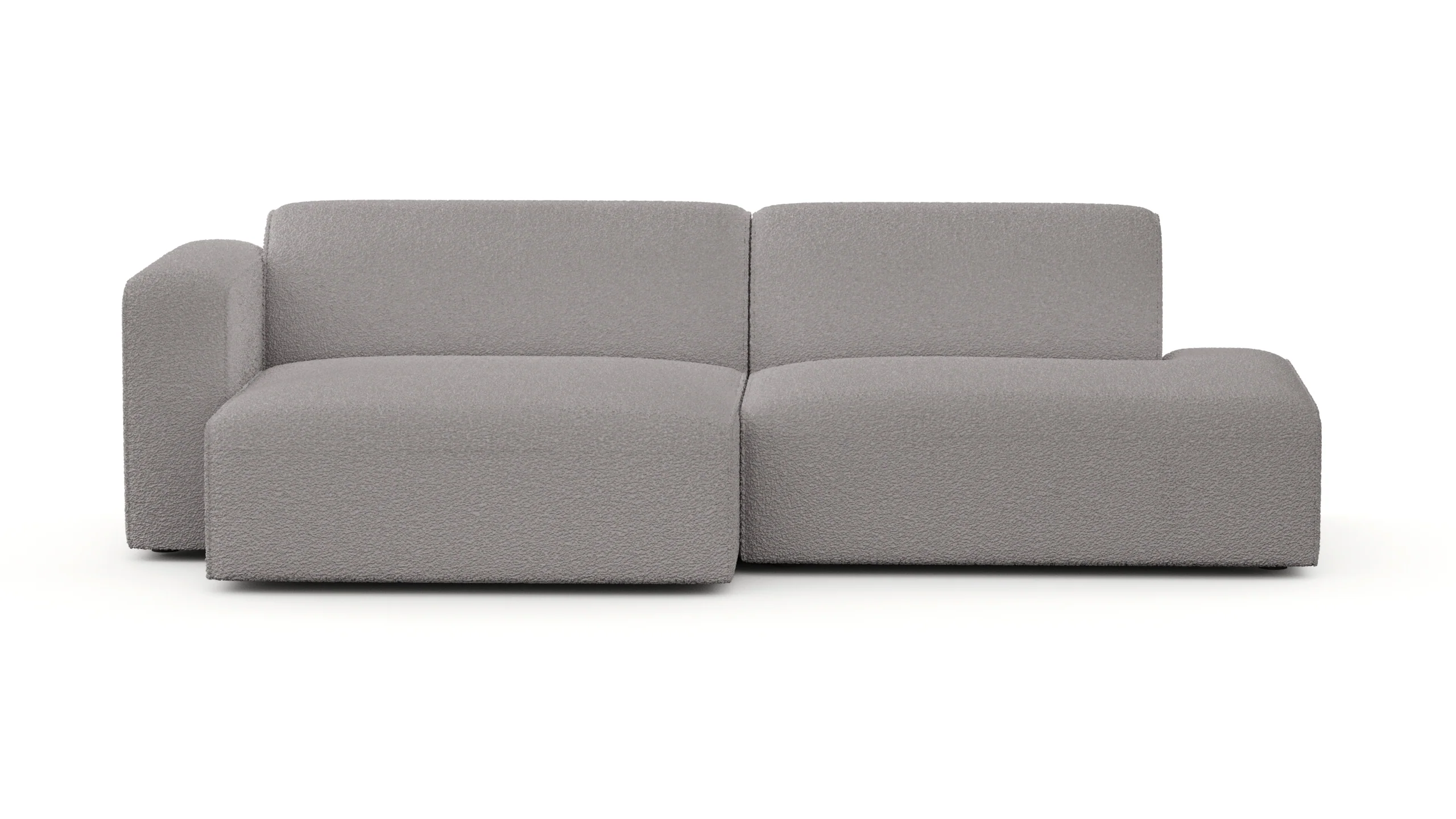 Luna Boucle White Curve Loveseat - Image 8