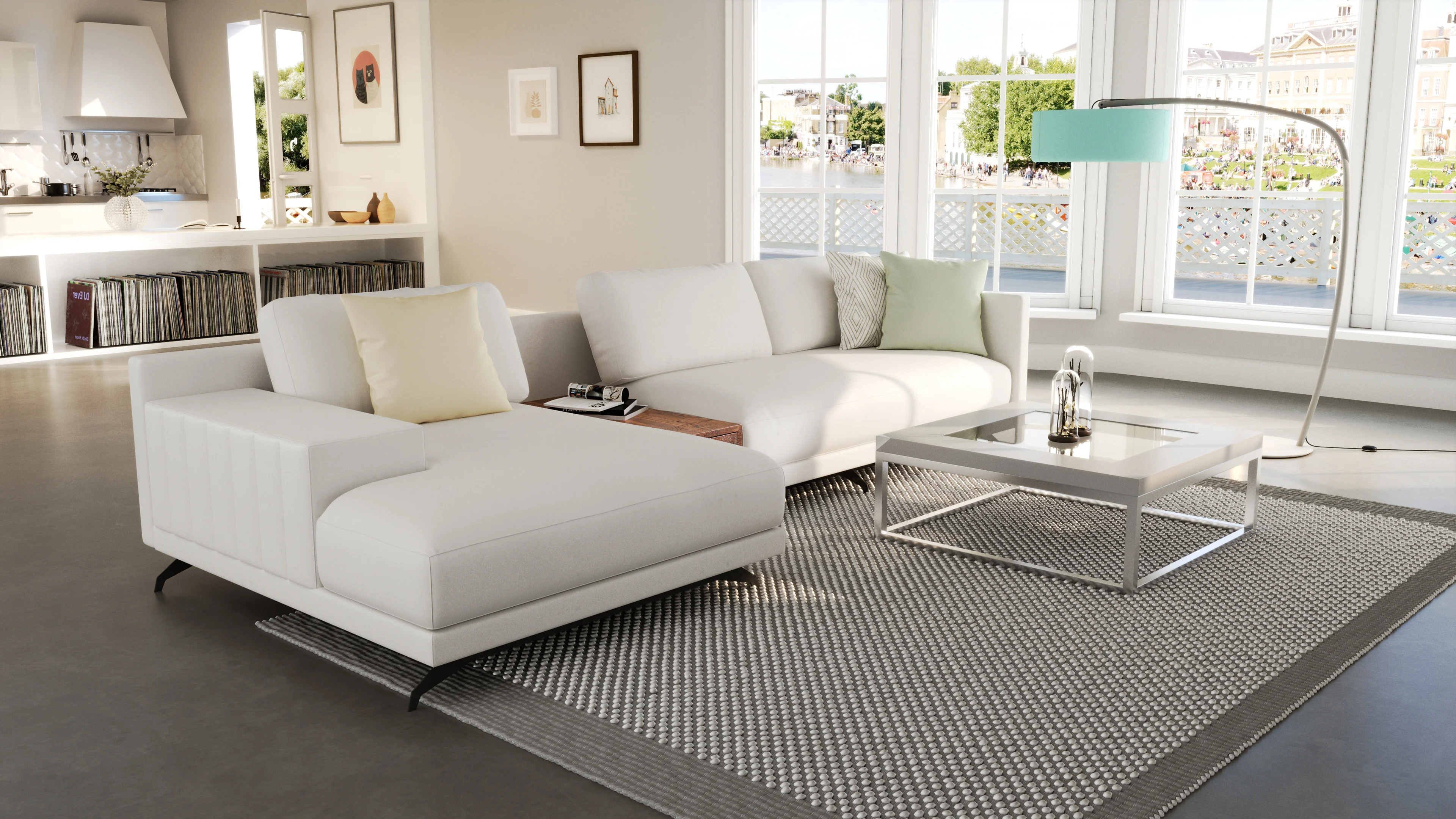Elite Comfort Cream Sectional [Floor Model] - Image 3