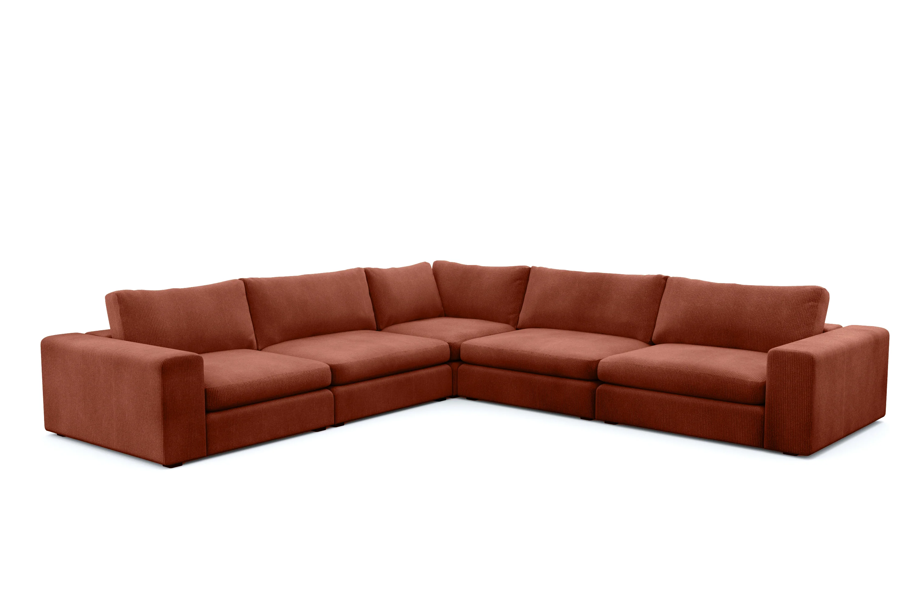 Juniper Green Corduroy 5 Seat Corner Sectional - Image 7