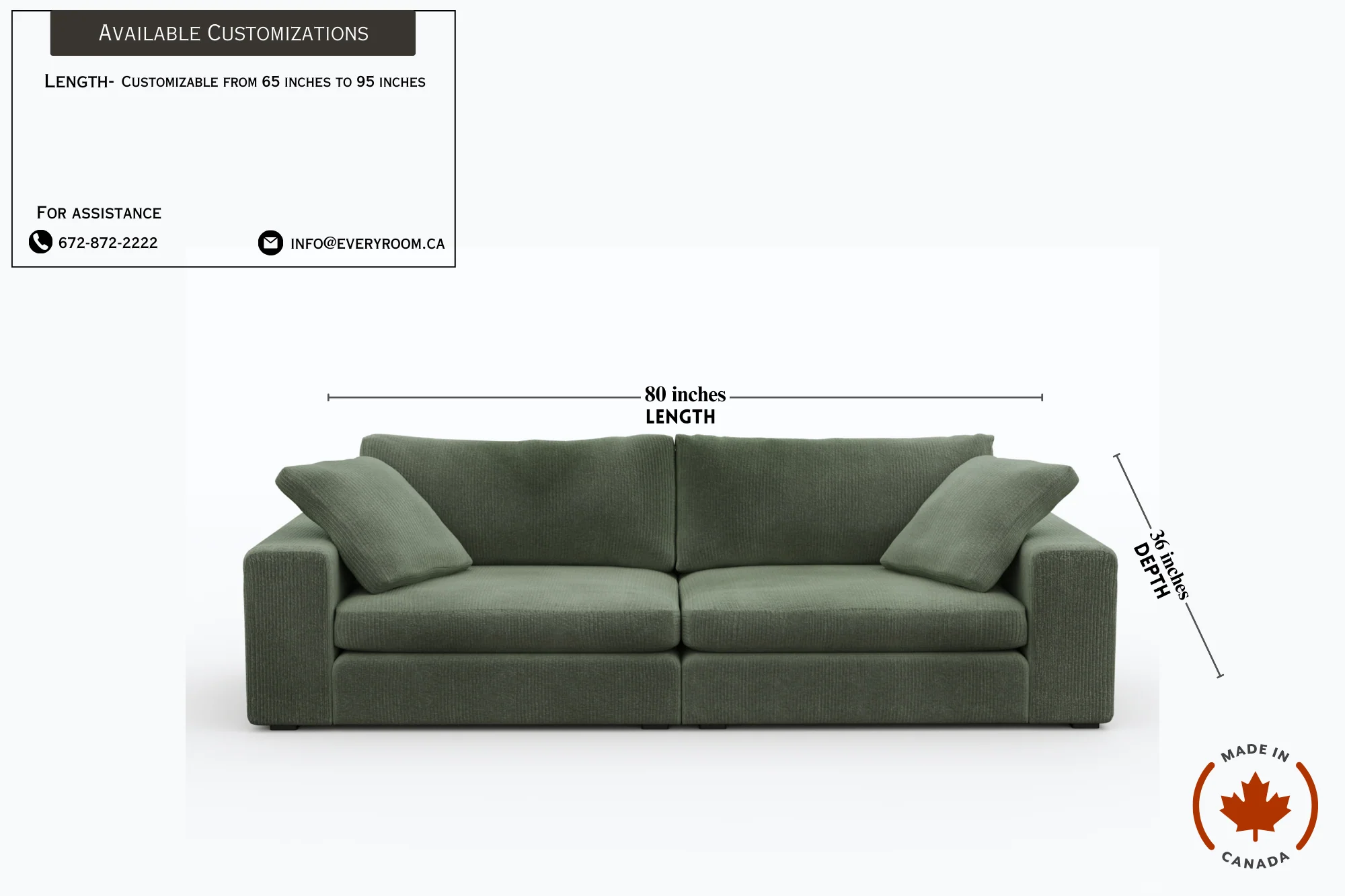Juniper Green Corduroy Loveseat - Image 4