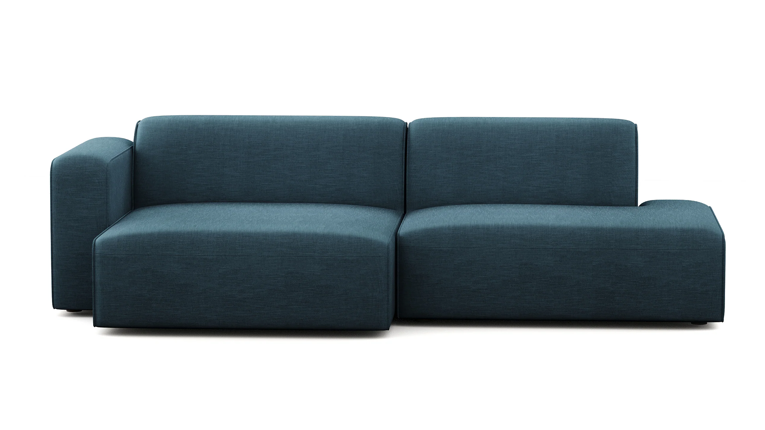 Luna Blue Curve Loveseat - Image 3