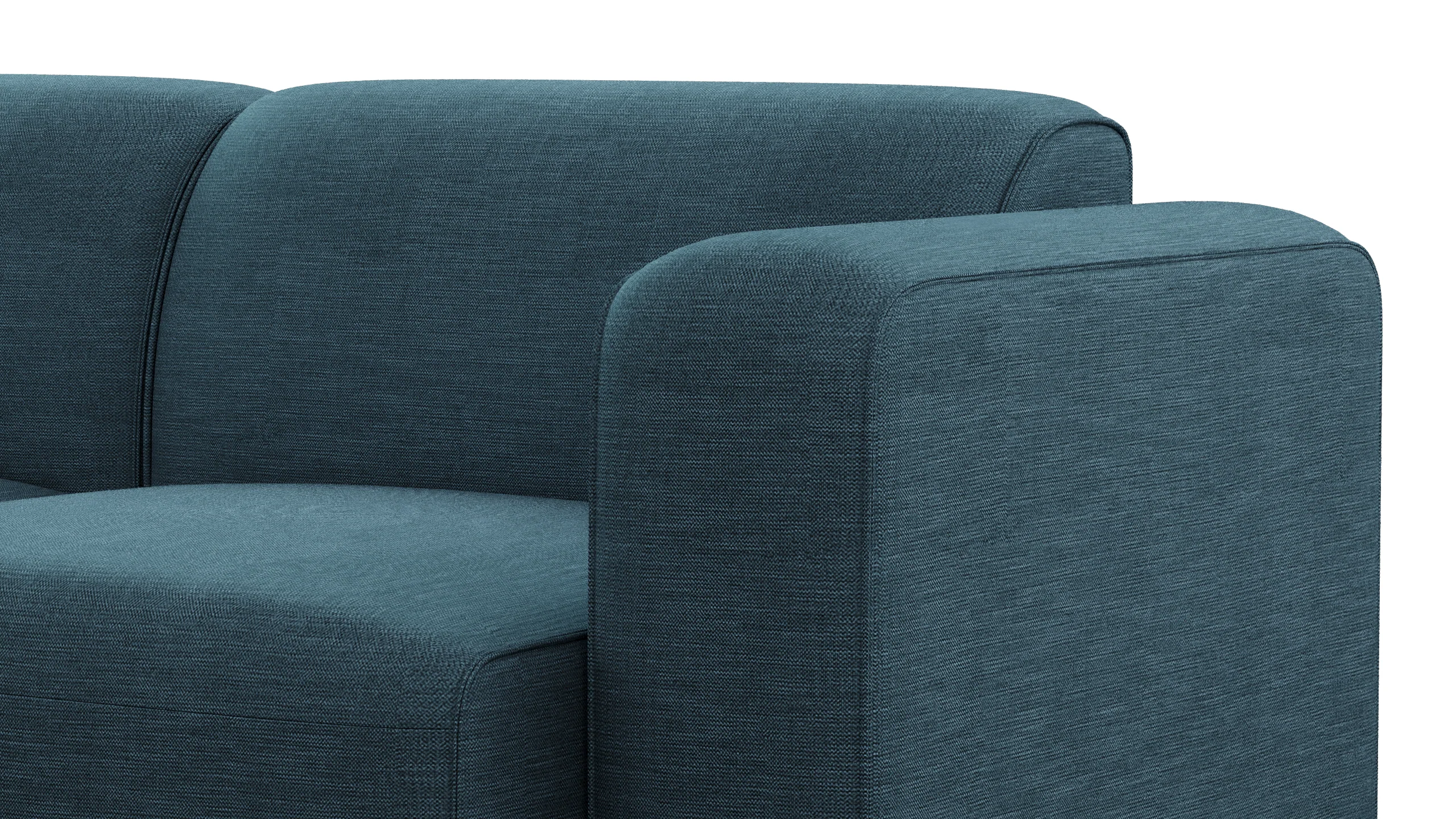 Luna Blue Curve Loveseat - Image 5