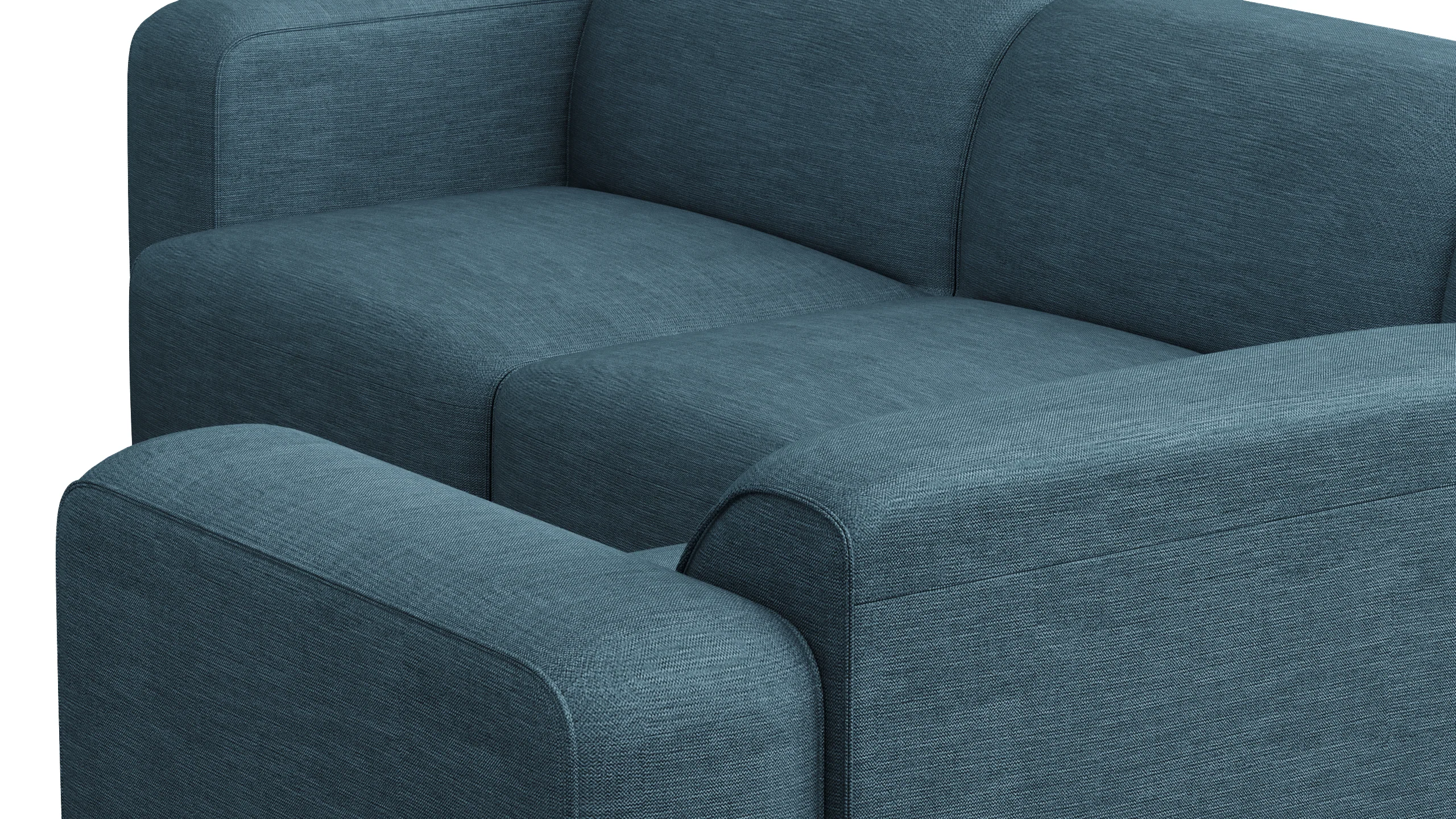 Luna Blue Curve Loveseat - Image 7