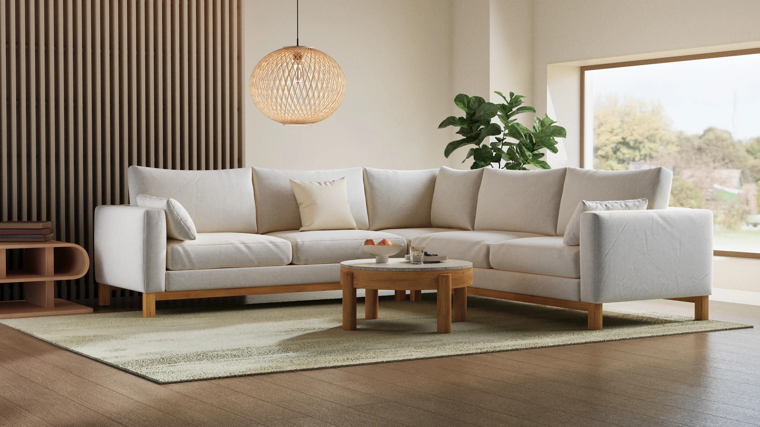 Oak Studio Corner Sectional - Image 77