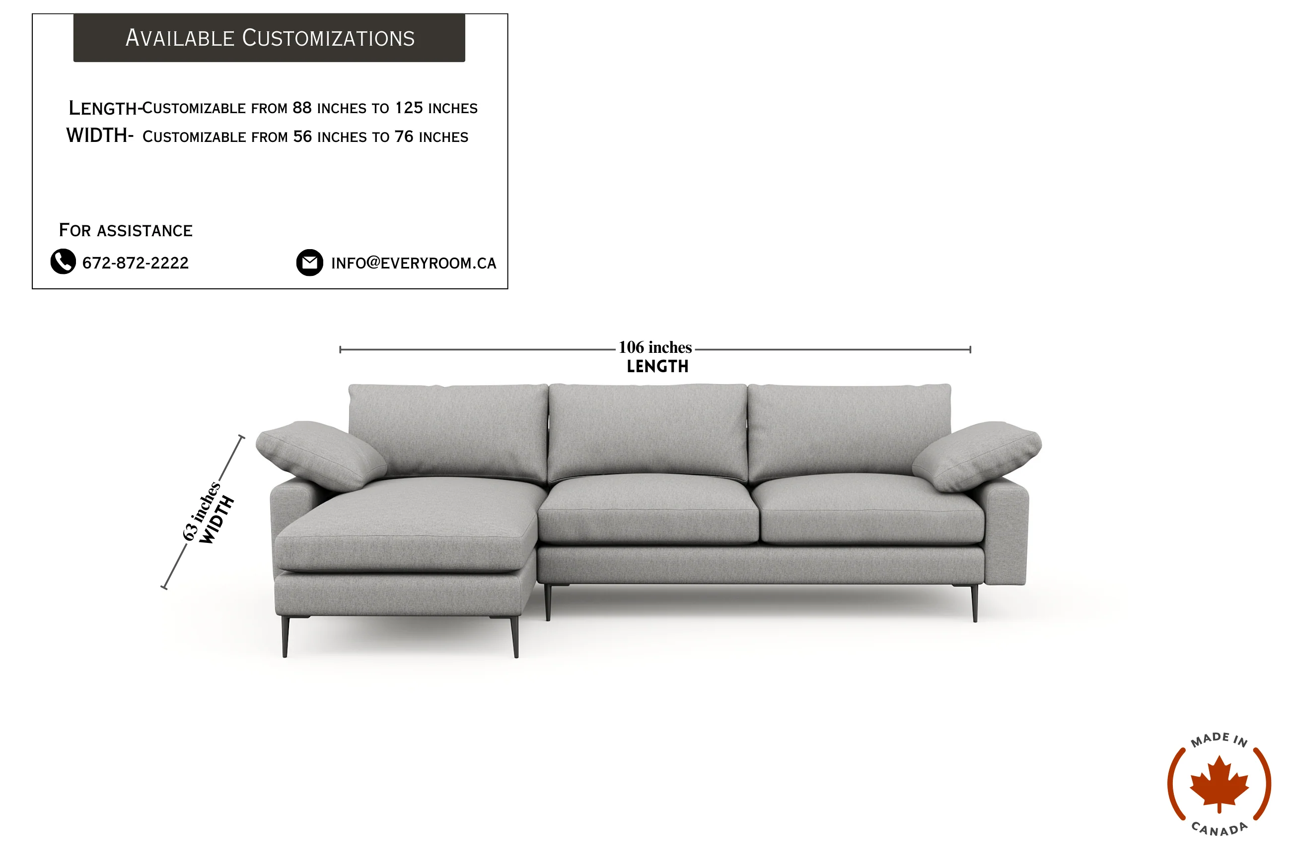 Slate Ash Grey Sectional - Image 3