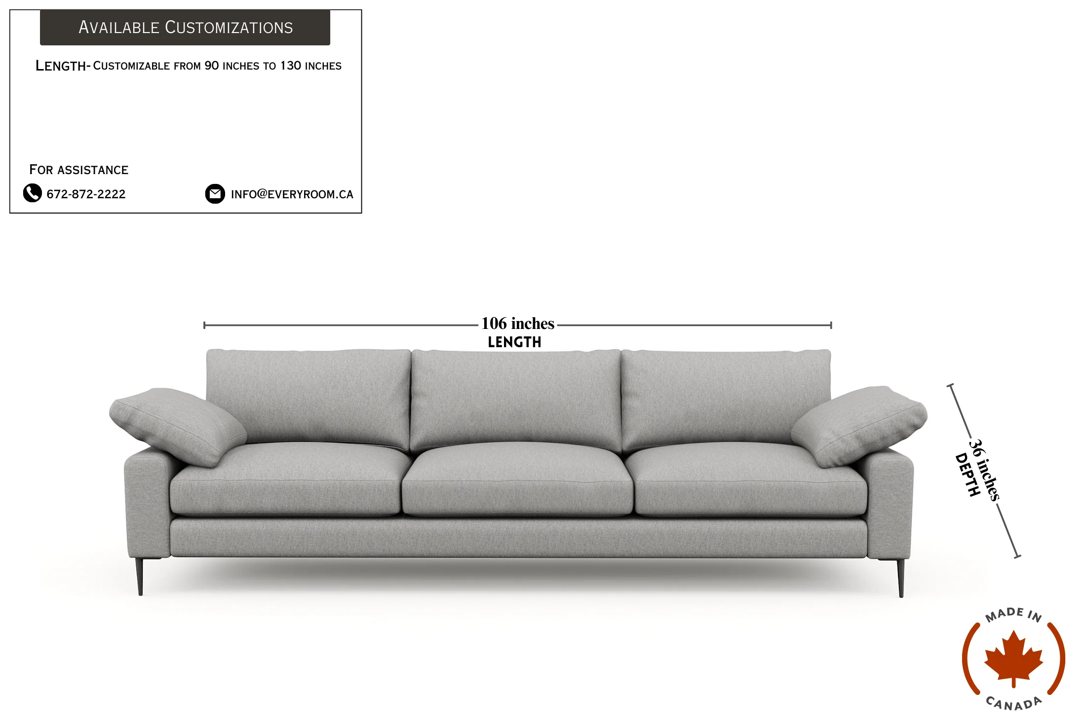 Slate Ash Grey Sofa - Image 4