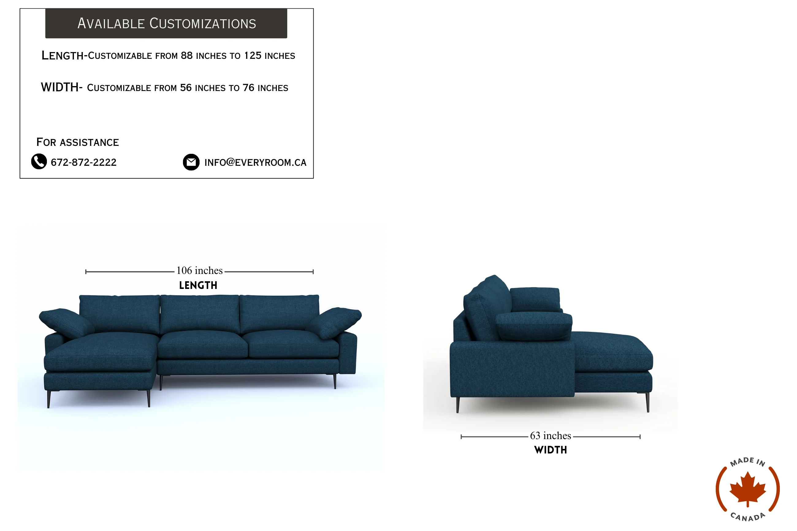 Slate Midnight Blue Sectional - Image 4
