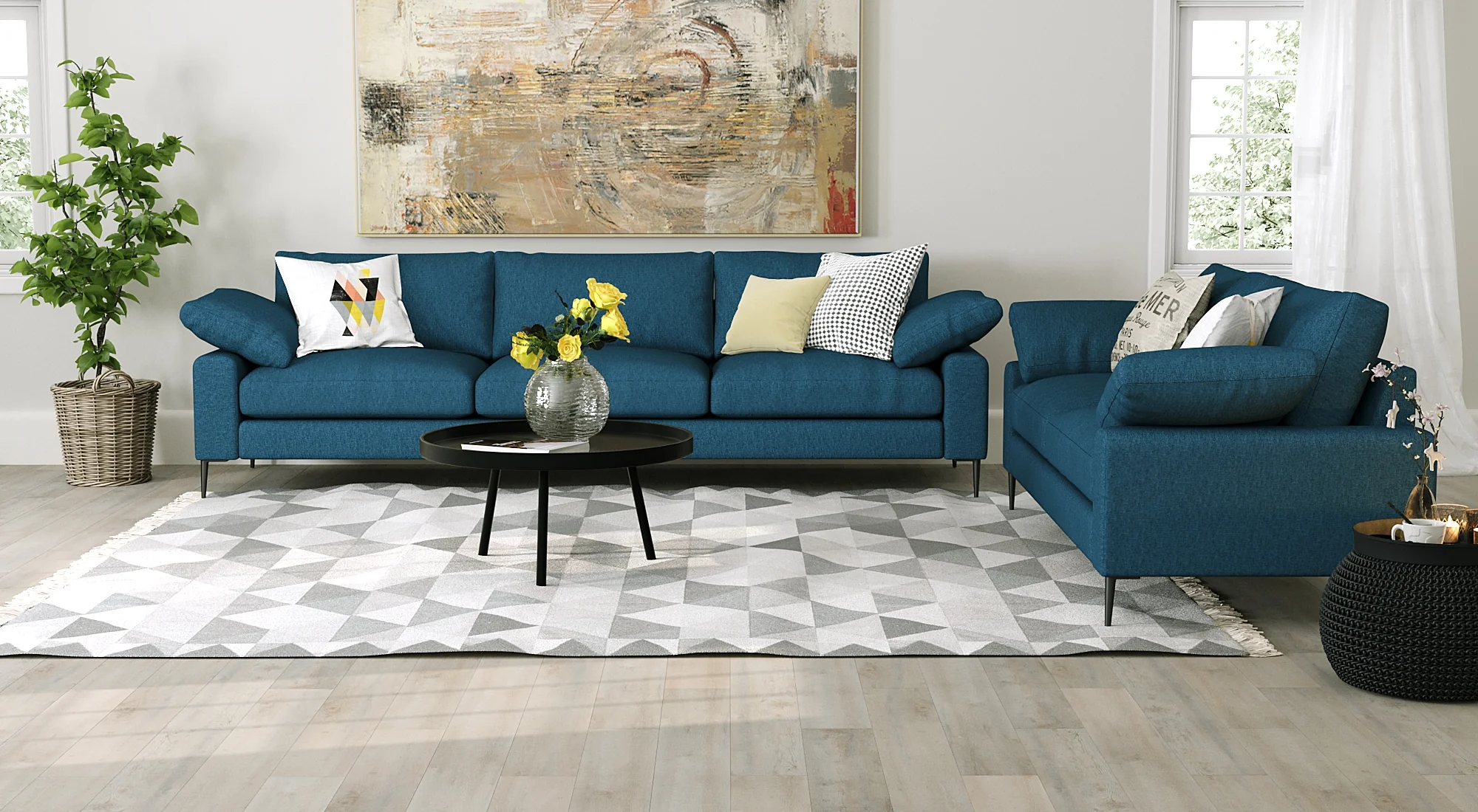 Slate Midnight Blue Sofa - Image 6