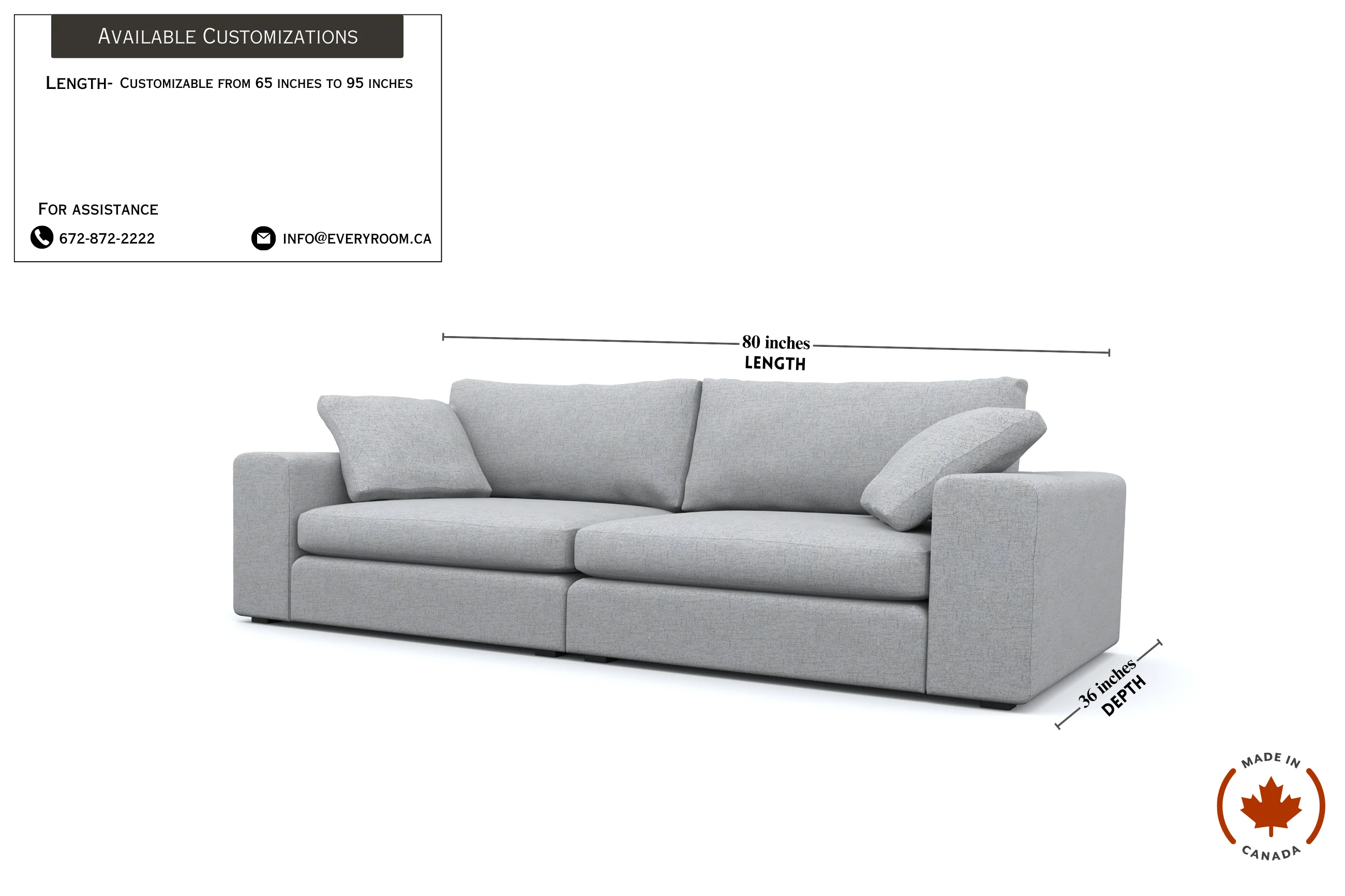 Titan 80" Silver Grey Sofa - Image 7