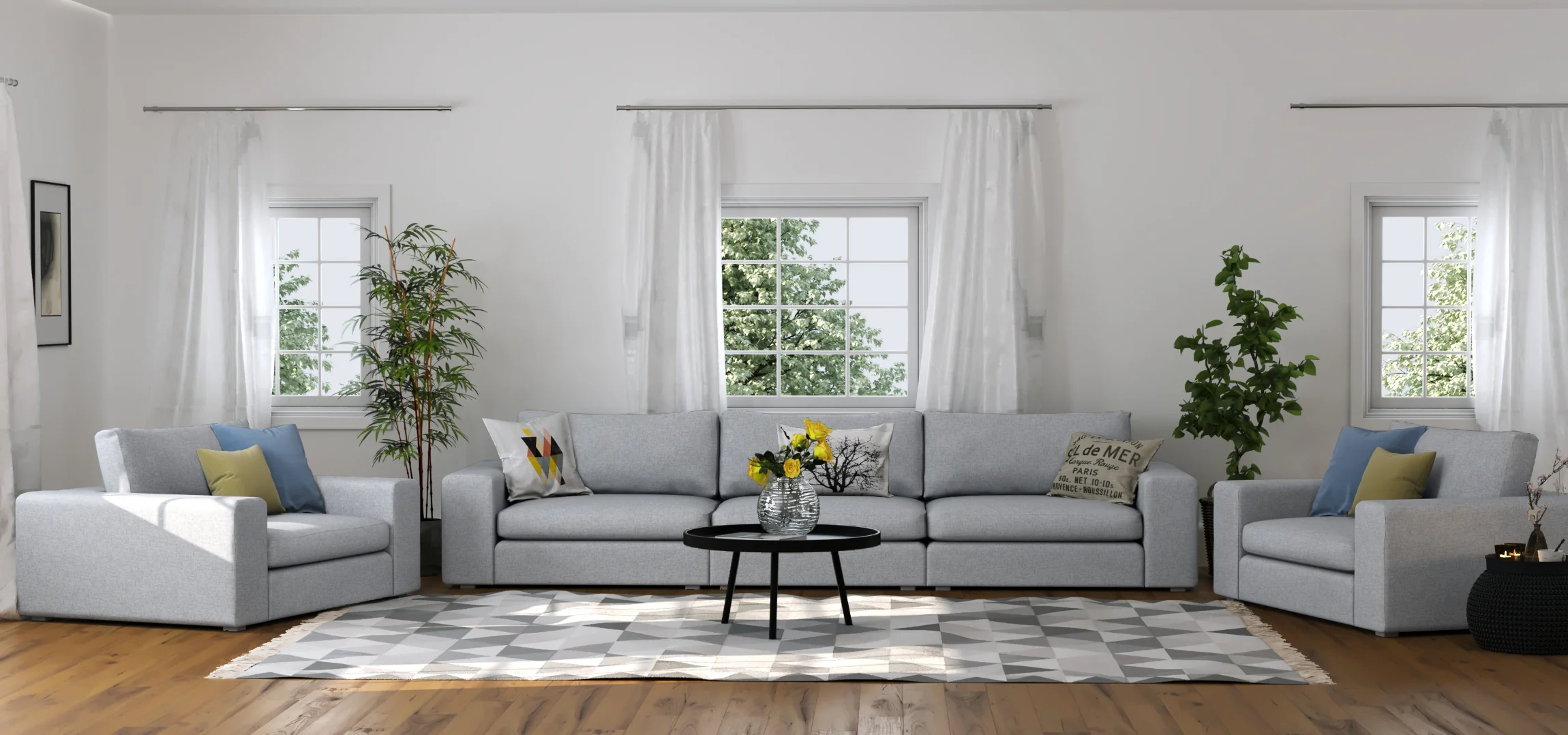 Titan Libby Grey Sofa & 2 Grand Chairs - Image 6