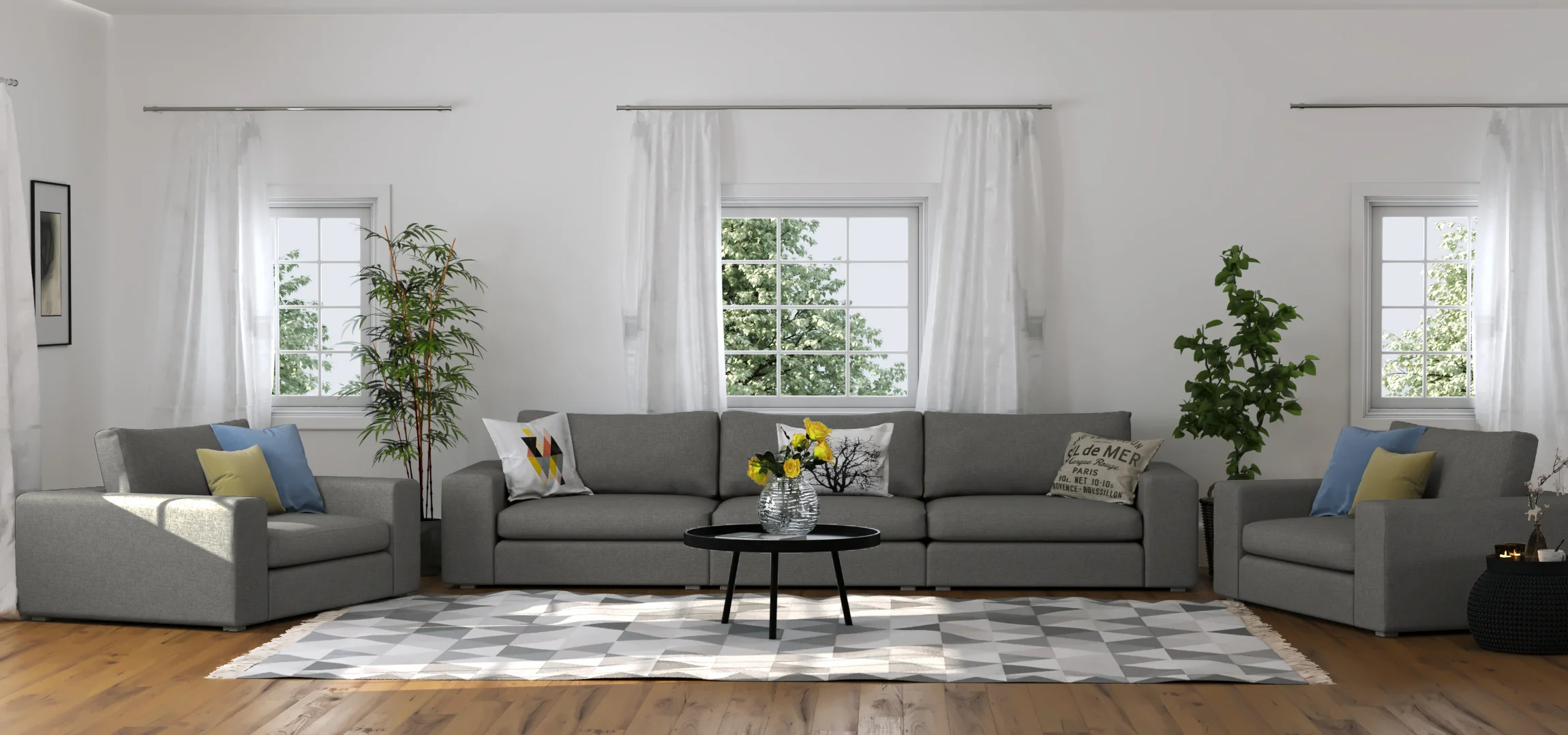 Titan Silver Grey Sofa & 2 Grand Chairs - Image 9